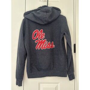 Ole Miss University Bling Full Zip Hoodie Sweatshirt Jacket Womens Medium M